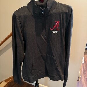 PINK Victoria's Secret Black Quarter-Zip Women’s (Junior) Tee